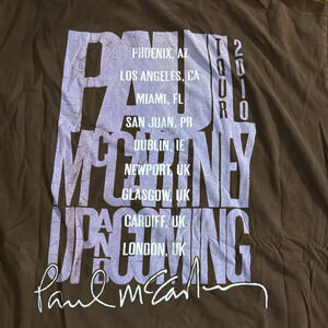 2010 PAUL MCCARTNEY Tour T-shirt Black Double Sided Short Sleeve international